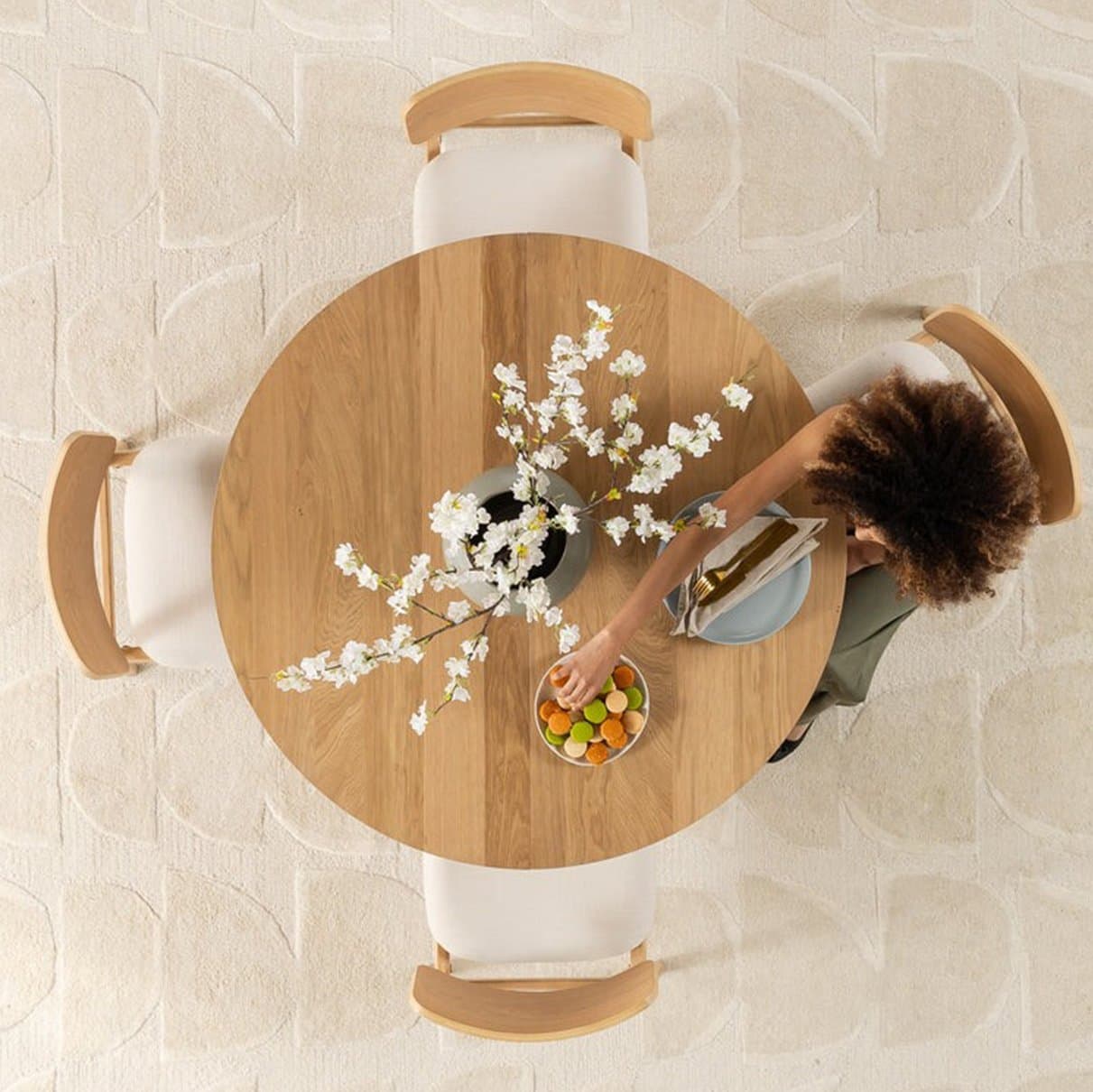 Mesa de Comedor Redonda Extensible - 5