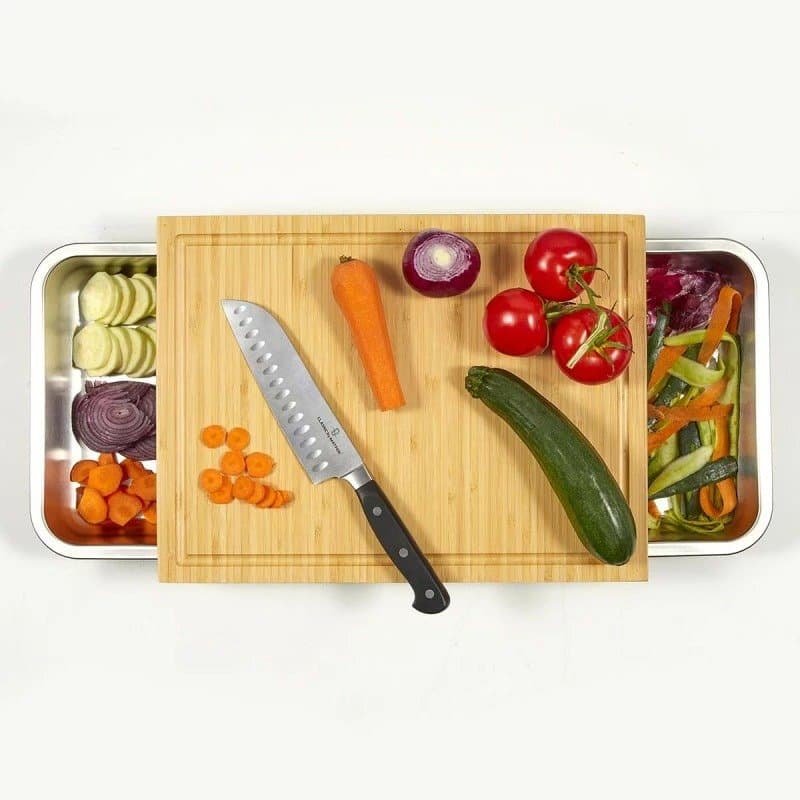 Tabla de cortar con cajones de acero inoxidable - 5