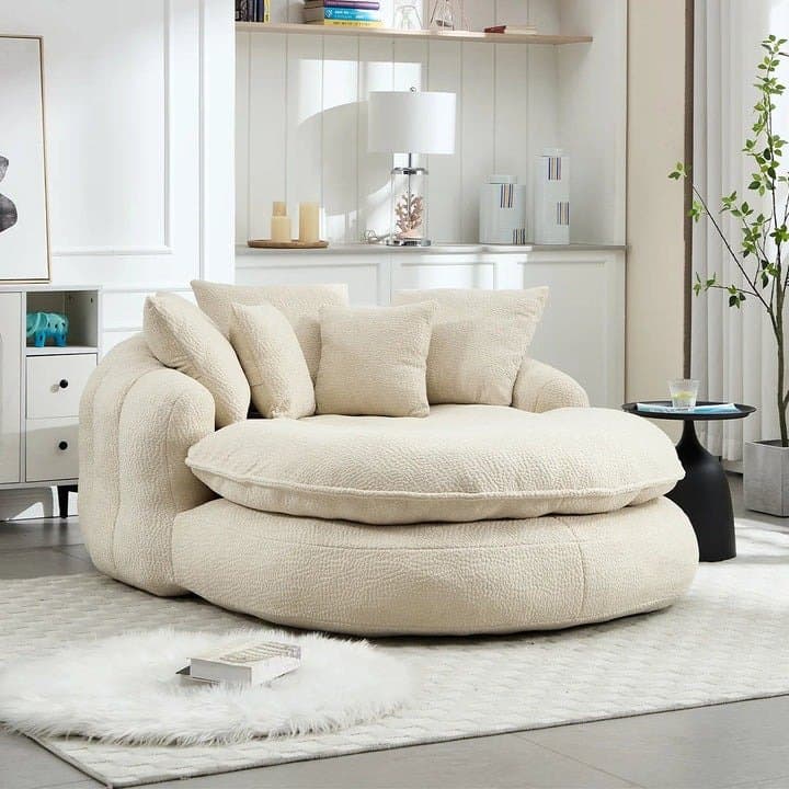 Sillón cocoon de chenilla - 5