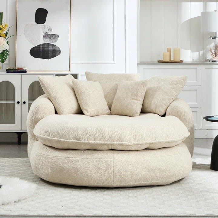 Sillón cocoon de chenilla - 9