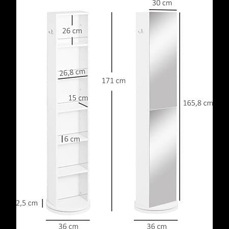 Columna giratoria de MDF con espejo - 3