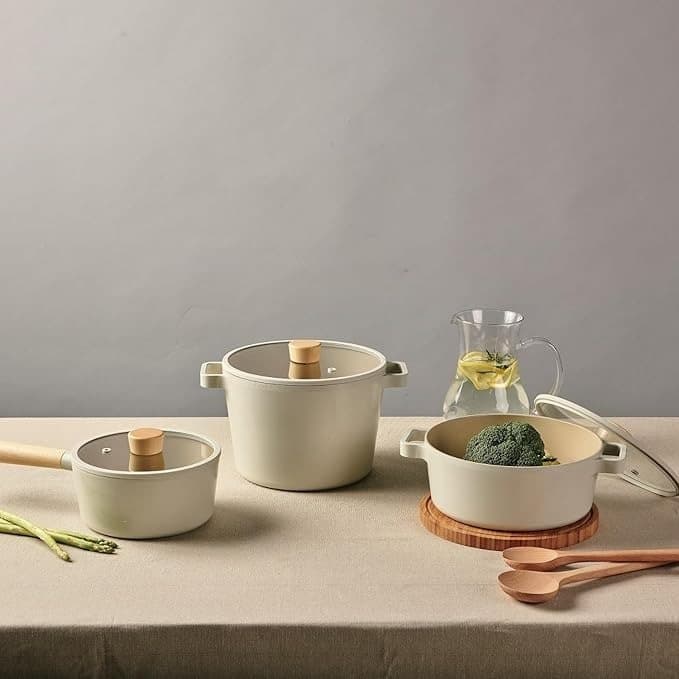 Juego de cacerolas y sartenes con revestimiento antiadherente de cerámica saludable, 11 piezas para inducción - 6