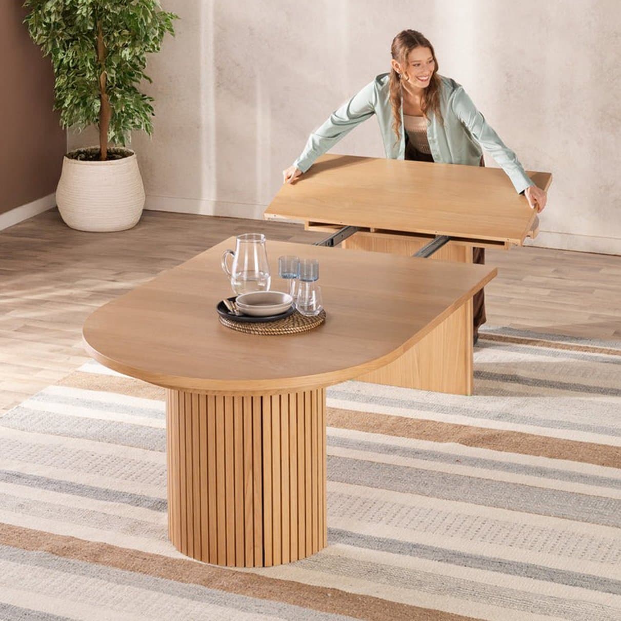 Mesa de Comedor Redonda Extensible - Hogar | Veloria