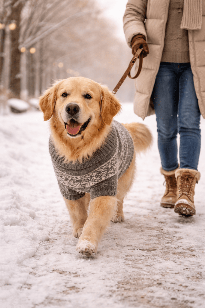 Sortir avec son chien en hiver